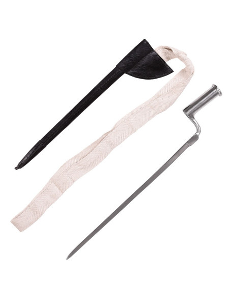 Bruine Bess geweer bajonet, met schede