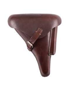 Canana para pistola Alemana WWII P08, cuero marrón