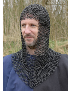Gezwarte maliënkolder met V-opening, 9 mm.