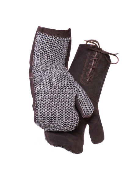 Polstrede håndbeskyttere i læder med...