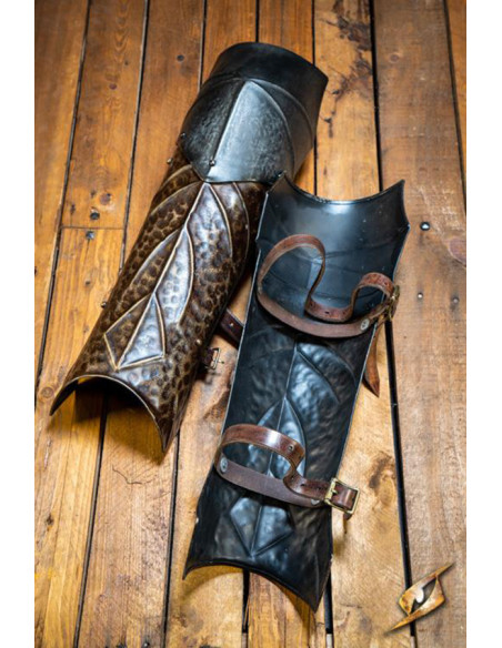 Orc Raider Steel Greaves, LARP