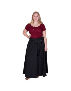 Blusa medieval manga corta Aren, color rojo 2