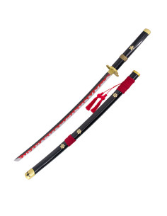 Dekoratives Katana Enma von Zoro von One Piece, schwarzer Griff