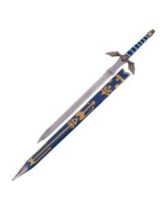 Legend of Zelda sværd med fæstet og skede dækket af blåt kunstlæder