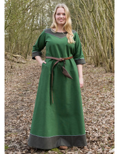 Vestido medieval algodón modelo Gesine, verde 2