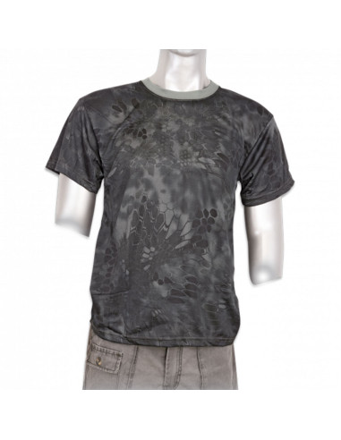 Barbaarse zwarte python militair camouflage T-shirt met korte mouwen