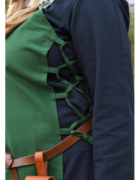 Vikingeforklæde Tina i bomuld, grøn...