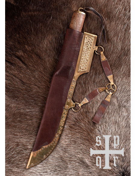Cuchillo Six vikingo en madera de hueso