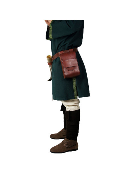 Bolso medieval de cuero para el cinturón