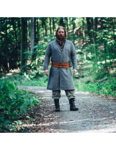 Open viking tuniek in wol model Balder, grijs