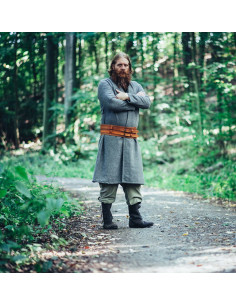 Túnica Vikinga abierta en lana modelo Balder, gris 2