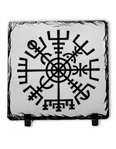 Viking Vegvisir på skifersten (20x20 cm.)
