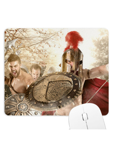 Rechteckiges Mauspad gegen Spartaner (23,5x19,5 cm)