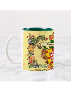 Taza personalizada con los Escudos Heráldicos de 2 Apellidos