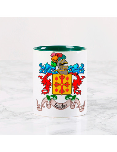 Taza personalizada con el Escudo Heráldico de 1 Apellido