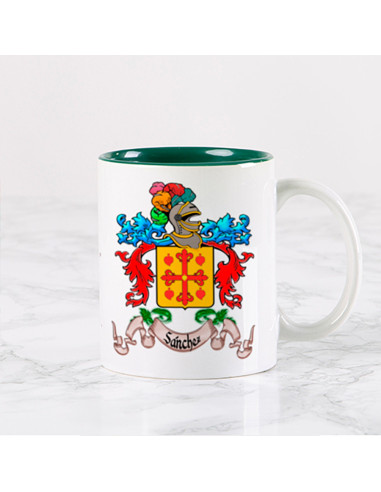 Taza personalizada con el Escudo Heráldico de 1 Apellido