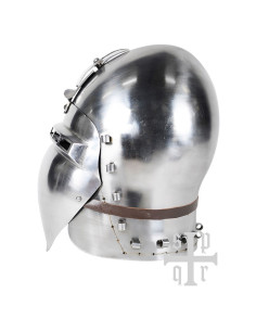 Bacinete medieval funcional en acero con visera alemana,... 2