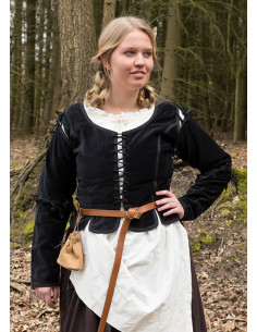 Chaqueta medieval Griselda en Antelina, color negro