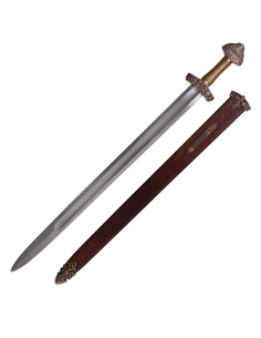 Viking Dybäck sværd med skede med hærdet stålklinge