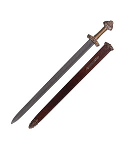 Wikinger-Dybäck-Schwert mit Scheide und Klinge aus Damaststahl