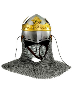 Bacinete medieval Robert The Bruce con cota de malla y...