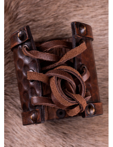 Læderarmbånd til kriger, 1 enhed, 8x19 cm.
