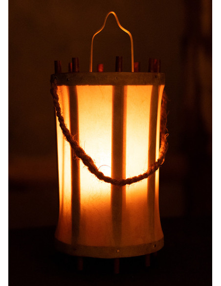 Farol-linterna medieval en madera y...
