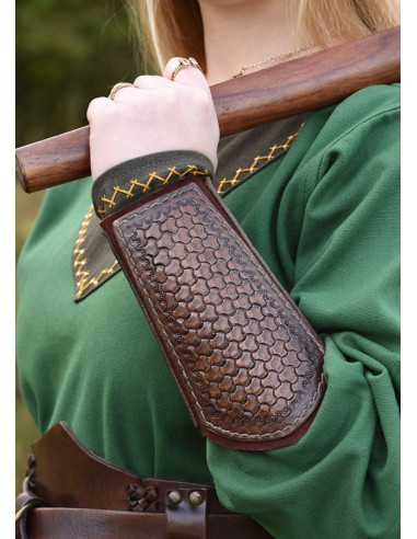 temperament skrivebord Disse Viking bøffel læder Njord kriger armbånd ⚔️ Tienda Medieval Farve Sort