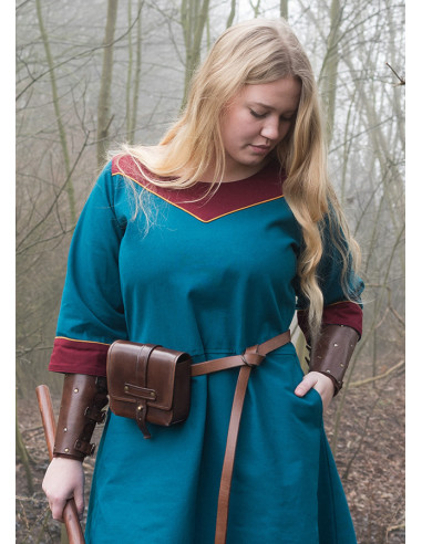 Bolso Romano Lucio Vero en cuero de Bufalo con trabillas Tienda Medieval