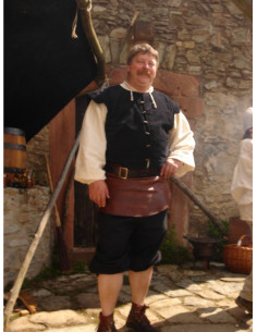 Renaissance-Weste gefüttert, Heinrich-Modell, schwarze Farbe 2
