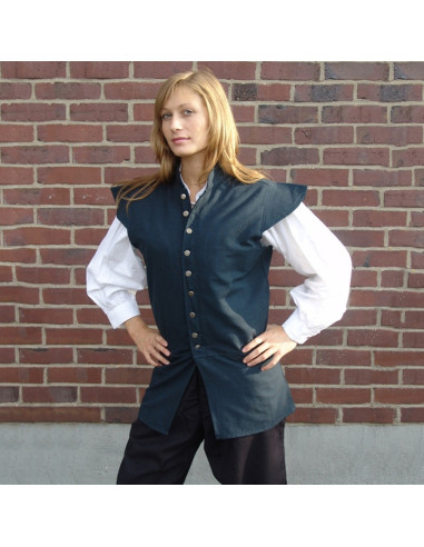 Klassische Renaissance Weste Modell Charles, blaue Farbe