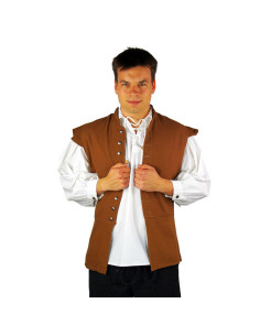 Klassische Renaissance-Weste, Modell Charles, tabakbraune...