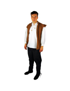 Klassiek Renaissance vest Charles model, kleur tabaksbruin 2