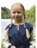 Vestido vikingo niña, Solveig azul-blanco