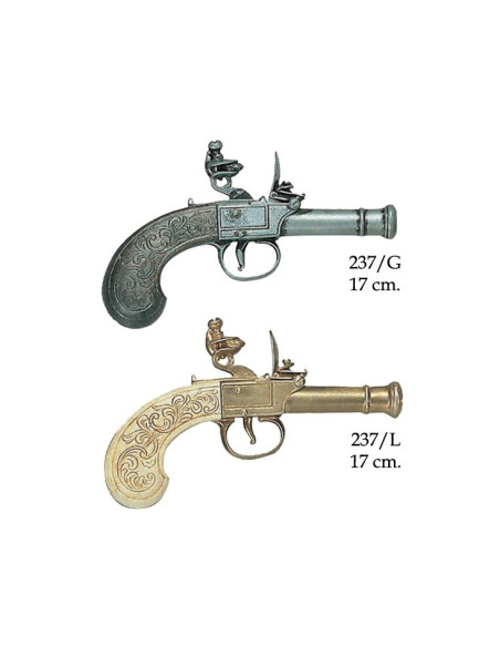 Pistola inglesa fabricada por Bunney, siglo XVIII