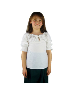 Finse middeleeuwse blouse voor meisjes, wit