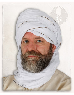 Turbante árabe Masud blanco auténtico