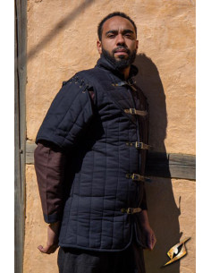 Kurzarm-Gambeson des mittelalterlichen Kriegers, Black Epic