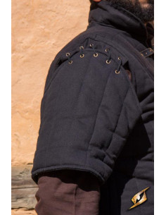 Middeleeuwse Warrior's Gambeson met korte mouwen, Black Epic 2