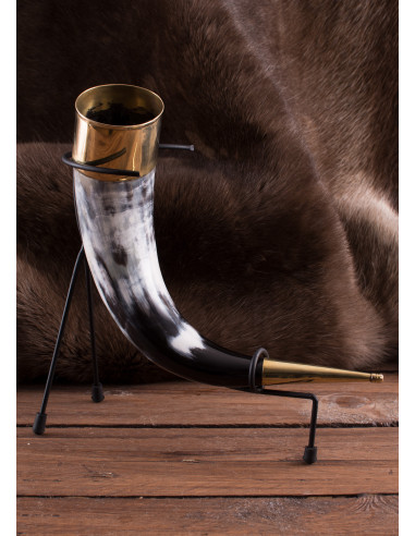 Decoratieve Vikinghoorn met standaard, 250-350 ml.