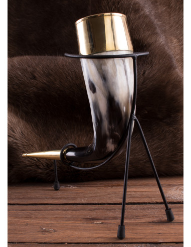 Decoratieve Vikinghoorn met standaard, 250-350 ml.
