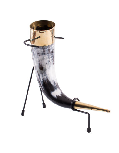 Decoratieve Vikinghoorn met standaard, 250-350 ml.