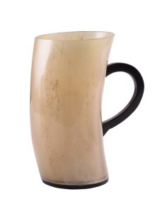 Ølkrus med bøffelhorn, 250-400 ml.