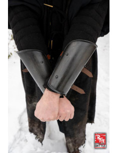 Brazaletes medievales simples en negro, Epic Armoury