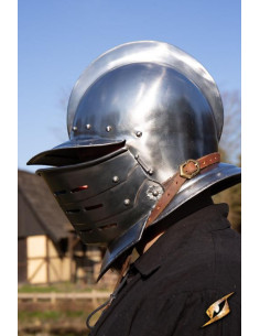 Burgundy helm met gepolijst stalen vizier, Epic Armory 2