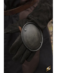 Protector medieval para manos, acabado oscuro
