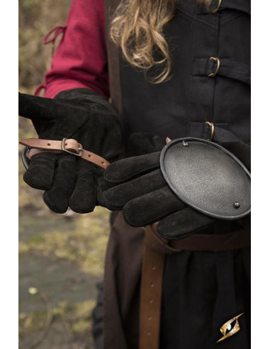 Protector medieval para manos, acabado oscuro