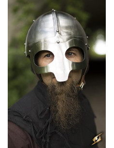 Vikingehjelm med maske, poleret finish