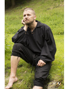 Einteilige Piratenhose, schwarze Farbe
