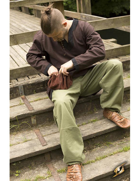 Basic middeleeuwse broek in groen,...